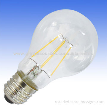 Dimmable 6W Filament E27 Base A19 LED Bulbs, Equal 65W, Glass, AC 110/230V, 2yrs Guarantee